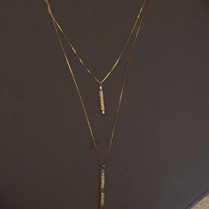 Gold Long Layered Necklace